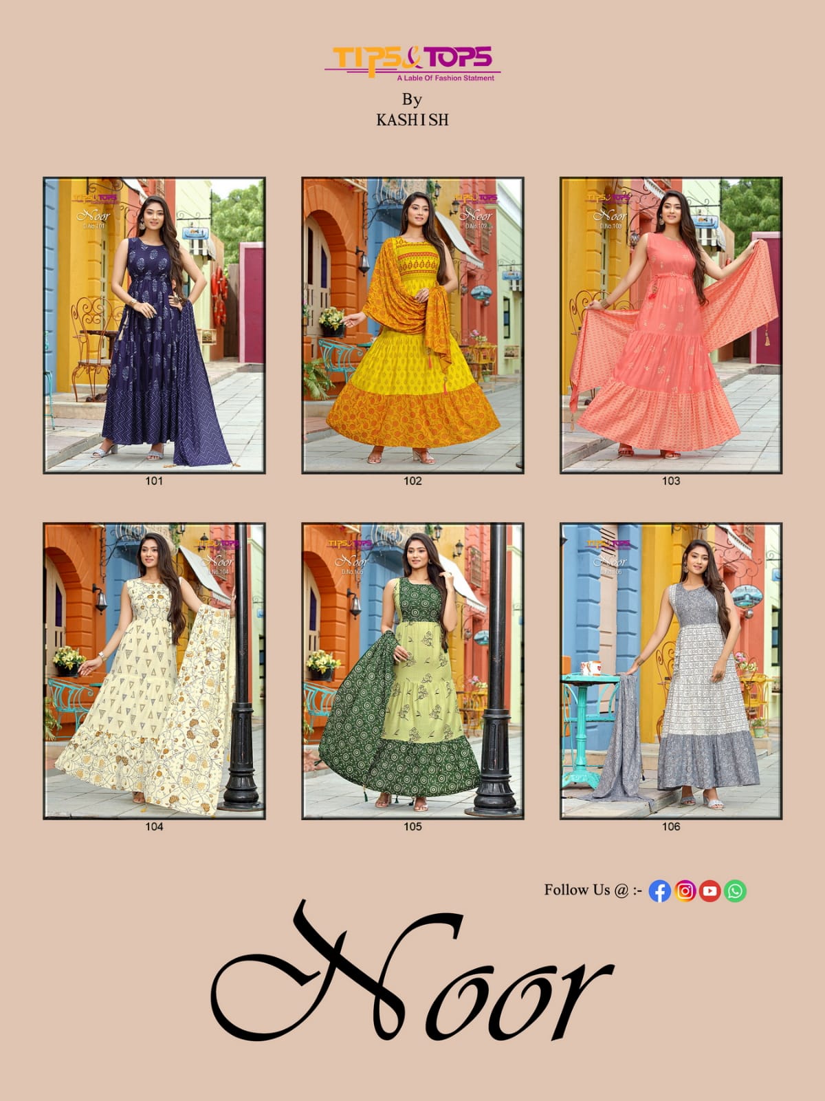 Tips and Tops Wholesale Designer Long Gowns With Dupatta Collection